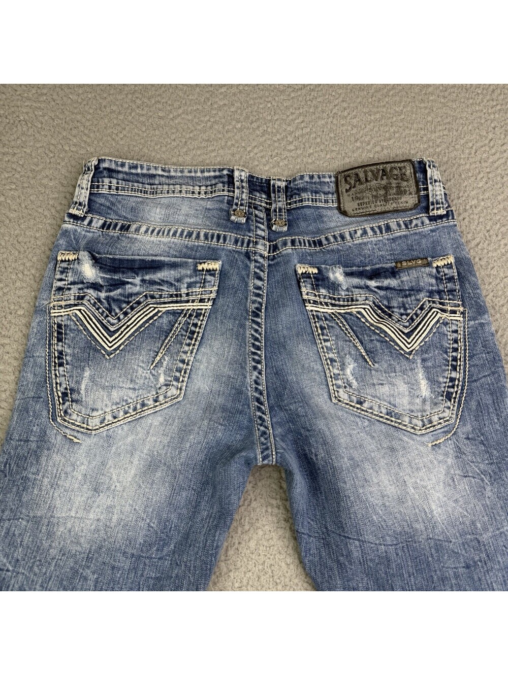 Buckle Salvage Supply Co Havoc Straight Regular Fit Blue Denim Jeans Men 31R x31